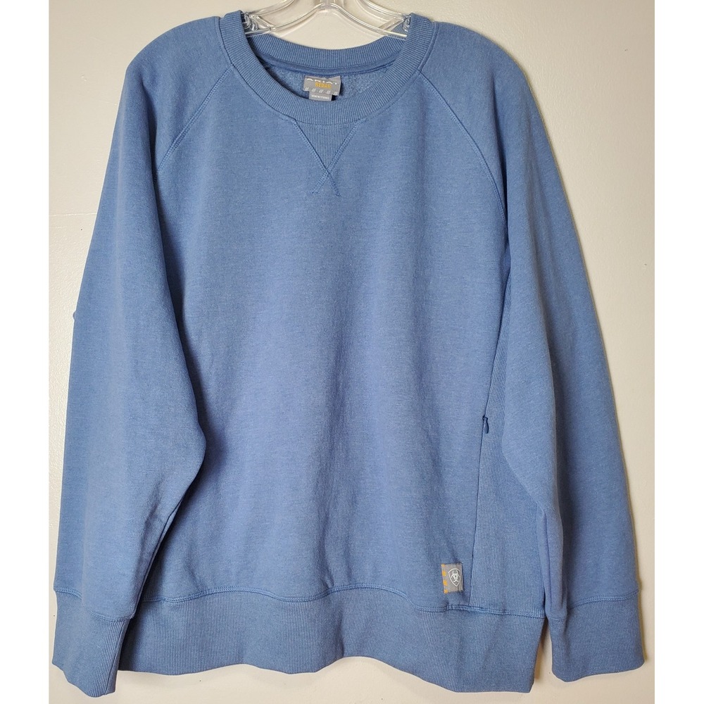 Ariat Rebar Workman Washed Fleece Sweatshirt Bjou Blue Heather XL Style 10036572